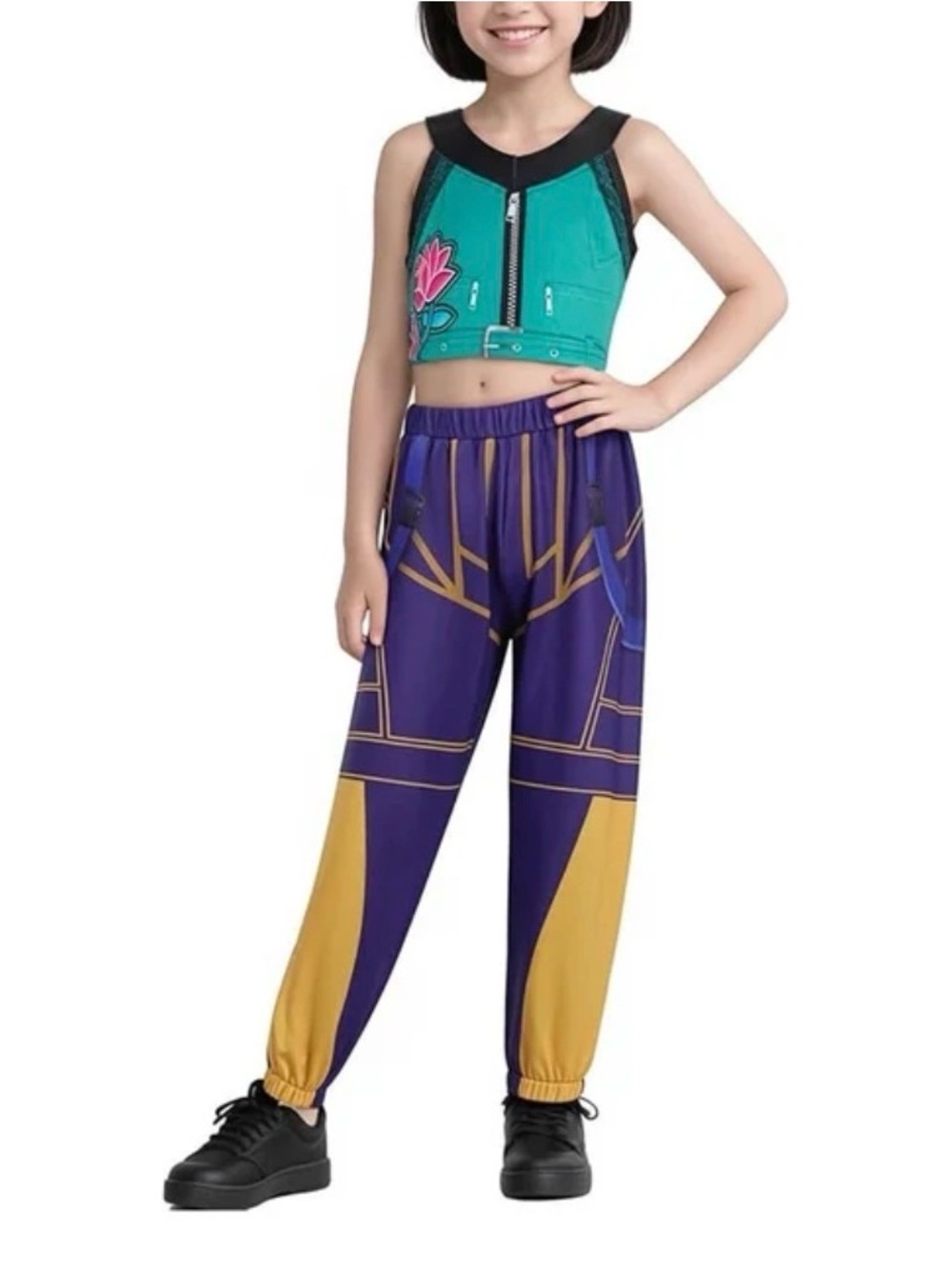 KPOP DEMON HUNTERS ZOEY COSTUME with wig Halloween size 4-5